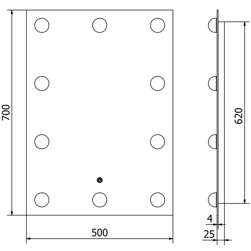 Mexen Dona miroir de salle de bains rétroéclairé 50 x 70 cm, LED 6000K, anti-buée - 9818-050-070-611-00