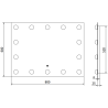 Mexen Dona miroir de salle de bain rétro-éclairé 80 x 60 cm, LED 6000K, antibuée - 9818-080-060-611-00