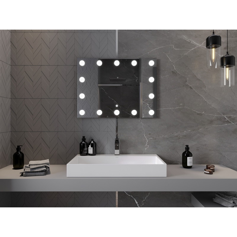 Mexen Dona miroir de salle de bain rétro-éclairé 80 x 60 cm, LED 6000K, anti-buée - 9818-080-060-611-00