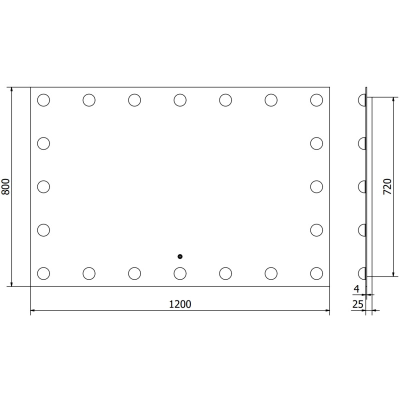 Mexen Dona miroir de salle de bain éclairé 120 x 80 cm, LED 6000K, anti-buée - 9818-120-080-611-00
