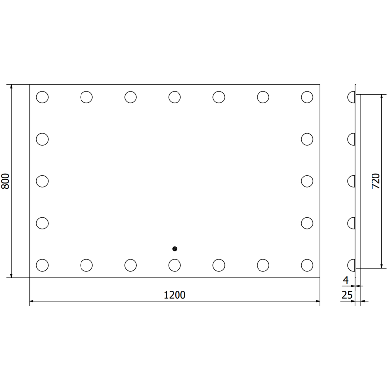 Mexen Dona miroir de salle de bain éclairé 120 x 80 cm, LED 6000K, antibuée - 9818-120-080-611-00