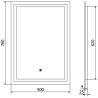 Mexen Miko miroir de salle de bain rétroéclairé 50 x 70 cm, LED 6000K, anti-buée - 9819-050-070-611-00