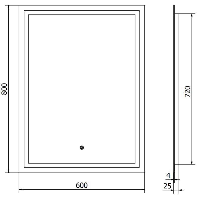 Mexen Miko miroir de salle de bain éclairé 60 x 80 cm, LED 6000K, anti-buée - 9819-060-080-611-00