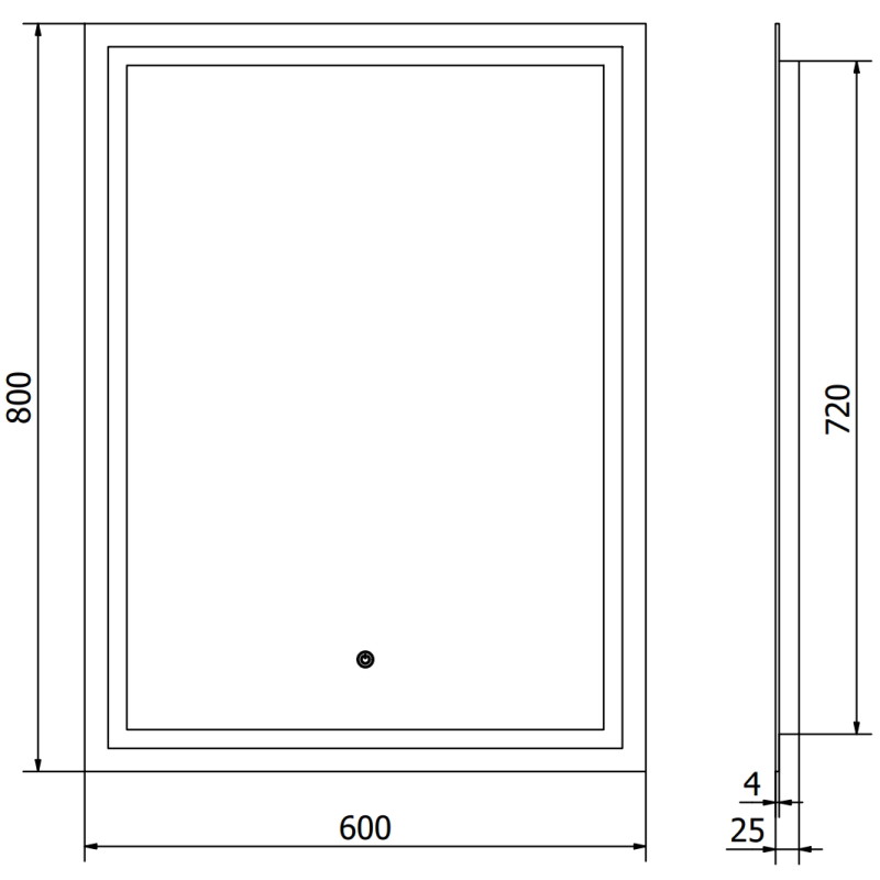 Mexen Miko miroir de salle de bains éclairé 60 x 80 cm, LED 6000K, anti-buée - 9819-060-080-611-00
