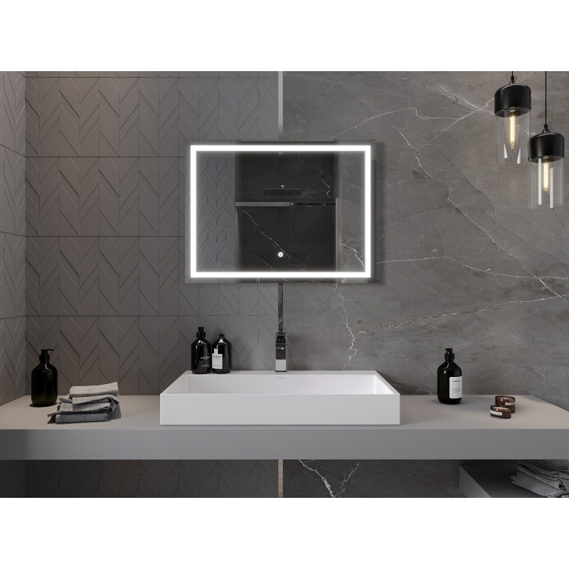 Mexen Miko miroir de salle de bain éclairé 80 x 60 cm, LED 6000K, antibuée - 9819-080-060-611-00