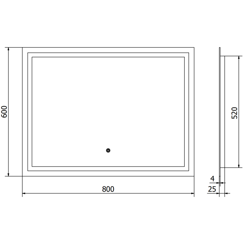 Mexen Miko miroir de salle de bain éclairé 80 x 60 cm, LED 6000K, anti-buée - 9819-080-060-611-00