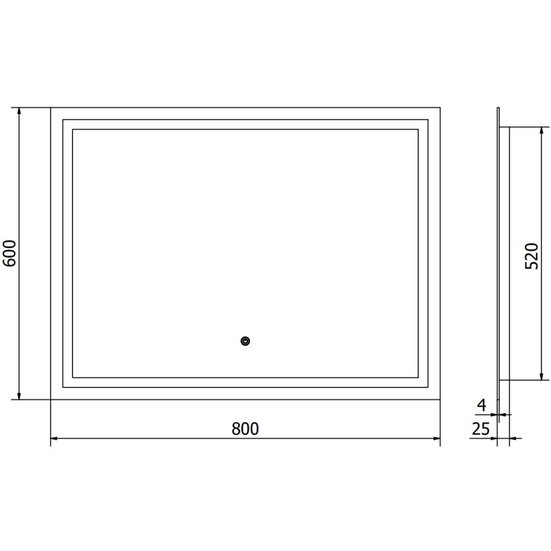Mexen Miko miroir de salle de bain éclairé 80 x 60 cm, LED 6000K, antibuée - 9819-080-060-611-00