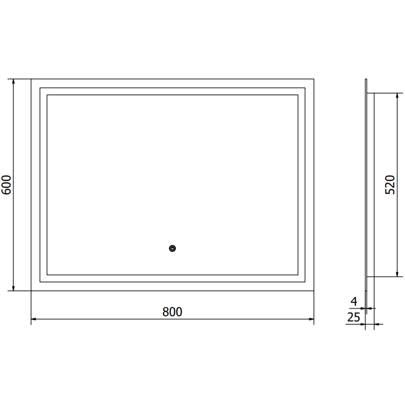 Mexen Miko miroir de salle de bain rétroéclairé 100 x 80 cm, LED 6000K, anti-buée - 9819-100-080-611-00
