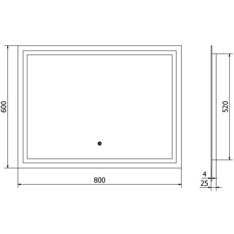 Mexen Miko miroir de salle de bain rétroéclairé 100 x 80 cm, LED 6000K, antibuée - 9819-100-080-611-00