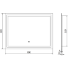 Mexen Miko miroir de salle de bain rétroéclairé 100 x 80 cm, LED 6000K, anti-buée - 9819-100-080-611-00