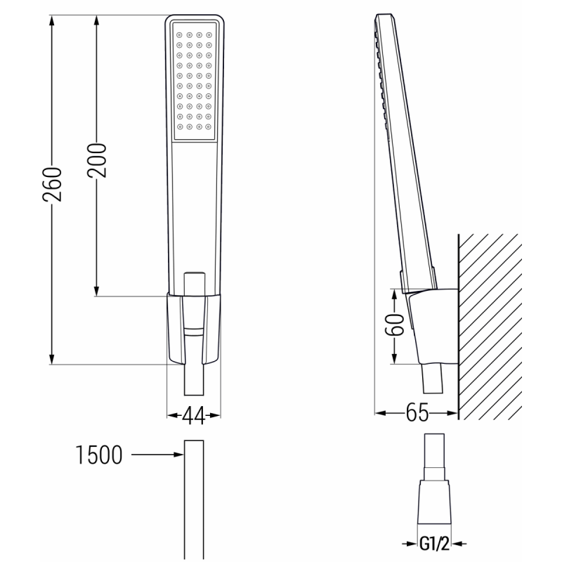 Mexen Sabre R72 ensemble de baignoire, noir - 72103R72-70