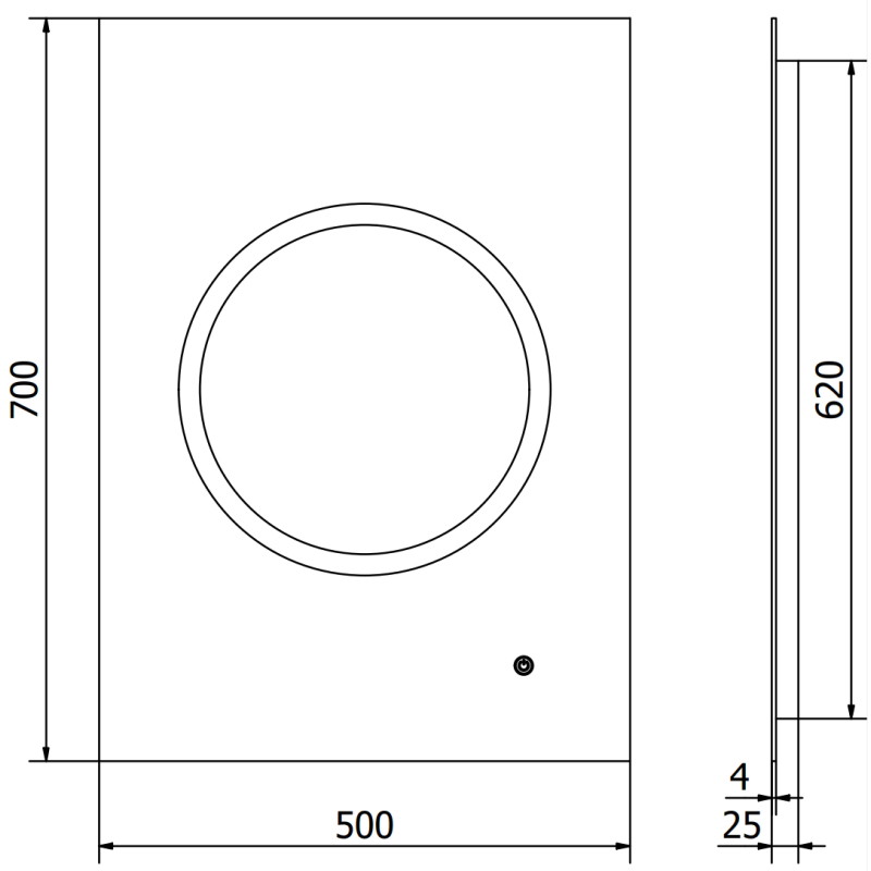Mexen Koga miroir de salle de bain éclairé 50 x 70 cm, LED 6000K, anti-buée - 9821-050-070-611-00