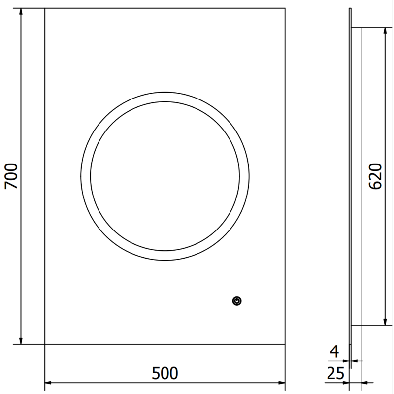 Mexen Koga miroir de salle de bain rétroéclairé 50 x 70 cm, LED 6000K, anti-buée - 9821-050-070-611-00