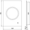 Mexen Koga miroir de salle de bain éclairé 50 x 70 cm, LED 6000K, anti-buée - 9821-050-070-611-00