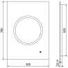 Mexen Koga miroir de salle de bain rétroéclairé 50 x 70 cm, LED 6000K, anti-buée - 9821-050-070-611-00