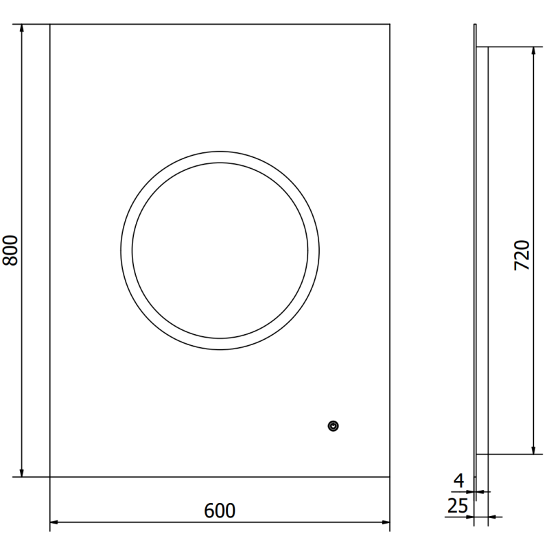 Mexen Koga miroir de salle de bain rétroéclairé 60 x 80 cm, LED 6000K, antibuée - 9821-060-080-611-00