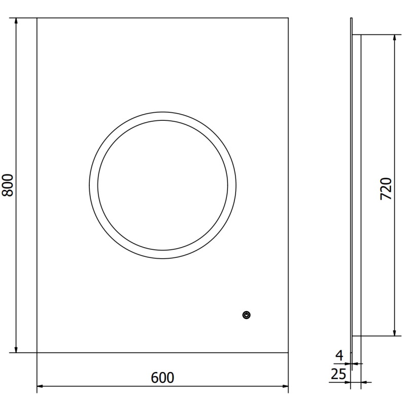 Mexen Koga miroir de salle de bains rétroéclairé 60 x 80 cm, LED 6000K, antibuée - 9821-060-080-611-00