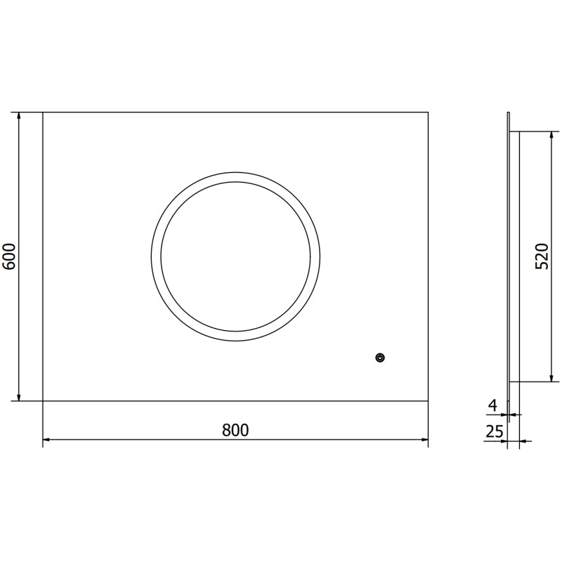 Mexen Koga miroir de salle de bains éclairé 80 x 60 cm, LED 6000K, antibuée - 9821-080-060-611-00