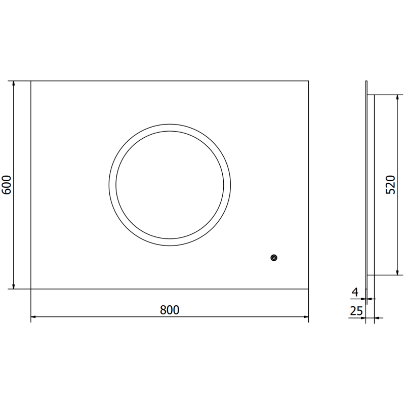 Mexen Koga miroir de salle de bains rétroéclairé 80 x 60 cm, LED 6000K, antibuée - 9821-080-060-611-00