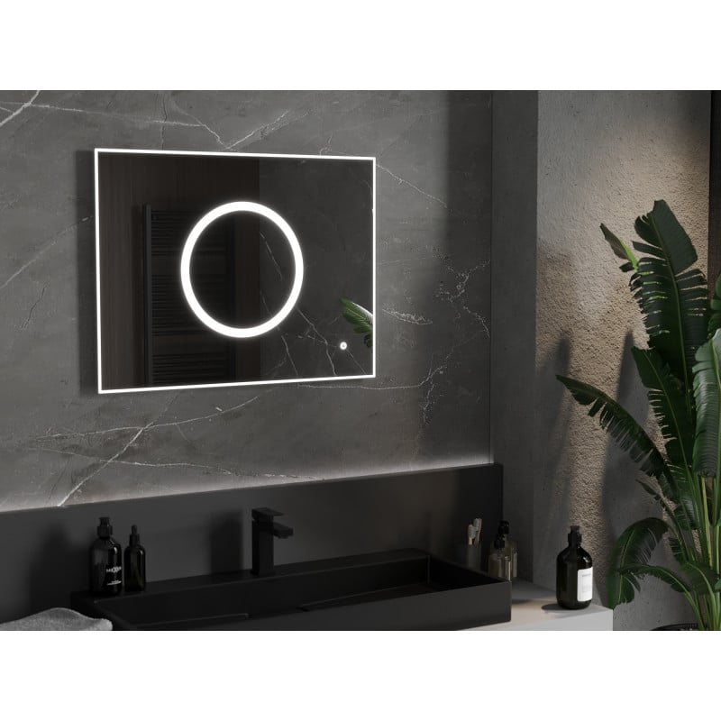 Mexen Koga miroir de salle de bains rétroéclairé 80 x 60 cm, LED 6000K, antibuée - 9821-080-060-611-00