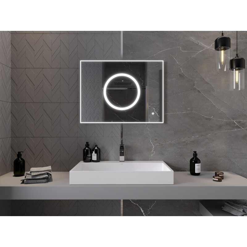 Mexen Koga miroir de salle de bains éclairé 80 x 60 cm, LED 6000K, antibuée - 9821-080-060-611-00