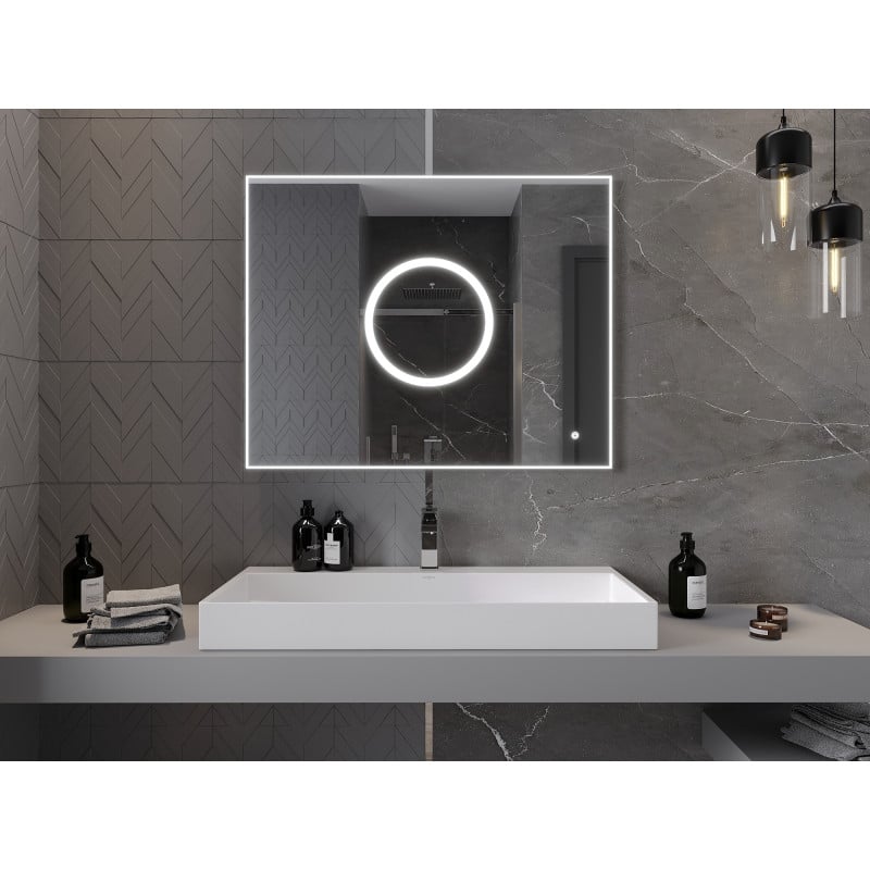 Mexen Koga miroir de salle de bain rétroéclairé 100 x 80 cm, LED 6000K, antibuée - 9821-100-080-611-00