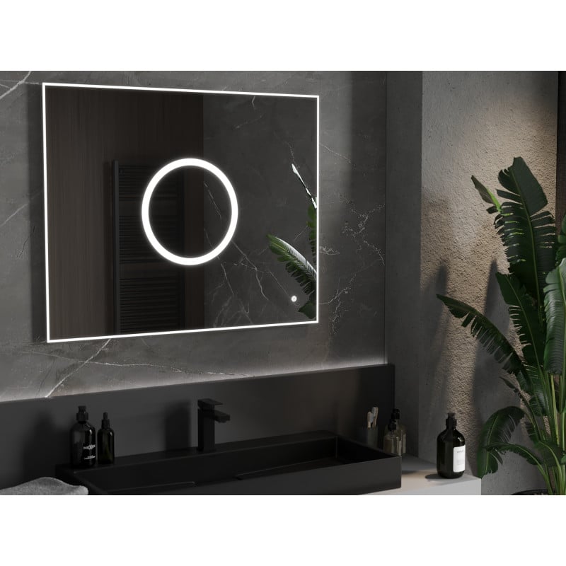 Mexen Koga miroir de salle de bain rétroéclairé 100 x 80 cm, LED 6000K, antibuée - 9821-100-080-611-00
