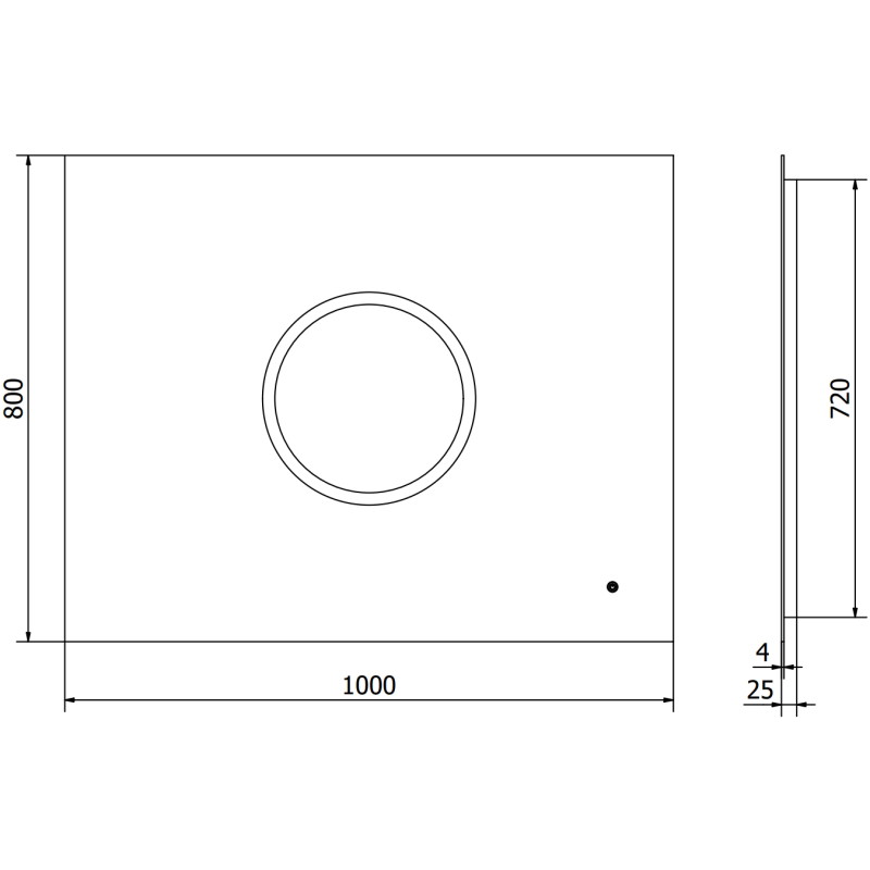Mexen Koga miroir de salle de bain éclairé 100 x 80 cm, LED 6000K, antibuée - 9821-100-080-611-00