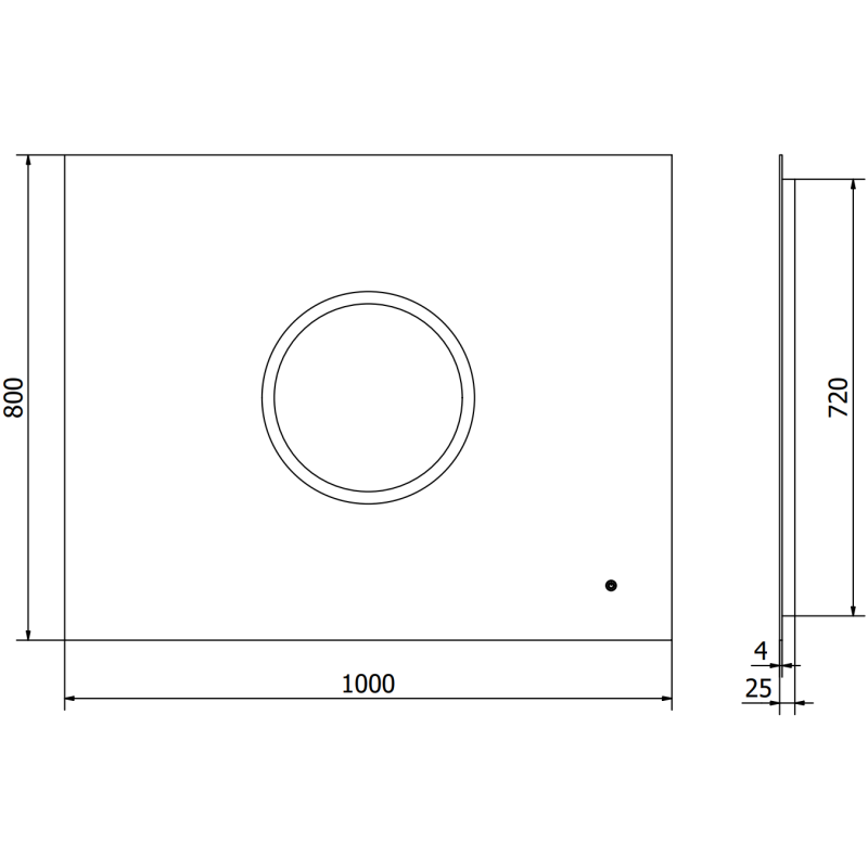 Mexen Koga miroir de salle de bain rétroéclairé 100 x 80 cm, LED 6000K, antibuée - 9821-100-080-611-00