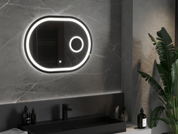 Mexen Umba miroir de salle de bains éclairé avec miroir cosmétique 80 x 60 cm, LED 6000K, anti-buée - 9822-080-060-611-00