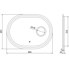 Mexen Umba miroir de salle de bain rétroéclairé avec miroir cosmétique 80 x 60 cm, LED 6000K, antibuée