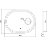 Mexen Umba miroir de salle de bains éclairé avec miroir cosmétique 80 x 60 cm, LED 6000K, anti-buée - 9822-080-060-611-00