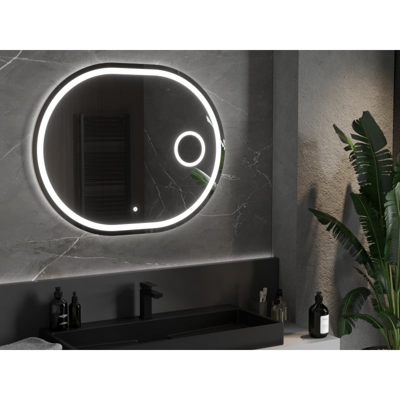 Mexen Umba miroir de salle de bain éclairé avec miroir cosmétique 100 x 80 cm, LED 6000K, anti-buée - 9822-100-080-611-00