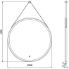 Mexen Reni miroir de salle de bain éclairé, rond 80 cm, LED 6000K, anti-buée, cadre noir - 9812-080-080-611-70