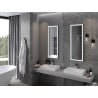 Mexen Coro miroir de salle de bains éclairé 45 x 120 cm, LED 6000K, anti-buée, cadre noir - 9817-045-120-611-70