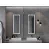 Mexen Coro miroir de salle de bains éclairé 45 x 120 cm, LED 6000K, anti-buée, cadre noir - 9817-045-120-611-70