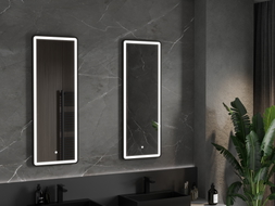 Mexen Coro miroir de salle de bains éclairé 45 x 120 cm, LED 6000K, antibuée, cadre noir - 9817-045-120-611-70