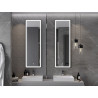 Mexen Coro miroir de salle de bains éclairé 50 x 150 cm, LED 6000K, anti-buée, cadre noir - 9817-050-150-611-70