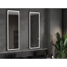 Mexen Coro miroir de salle de bain éclairé 50 x 150 cm, LED 6000K, anti-buée, cadre noir - 9817-050-150-611-70