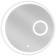 Mexen Ella miroir de salle de bains éclairé avec miroir cosmétique, rond 60 cm, LED 6000K, anti-buée - 9811-060-060-611-00