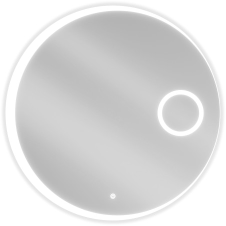 Mexen Ella miroir de salle de bains éclairé avec miroir cosmétique, rond 80 cm, LED 6000K, antibuée - 9811-080-080-611-00