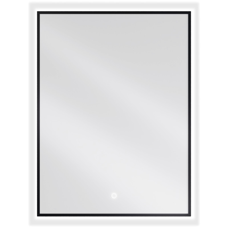 Mexen Erma miroir de salle de bain éclairé 60 x 80 cm, LED 6000K, anti-buée, cadre noir - 9814-060-080-611-70