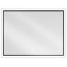 Mexen Erma miroir de salle de bain éclairé 80 x 60 cm, LED 6000K, anti-buée, cadre noir - 9814-080-060-611-70