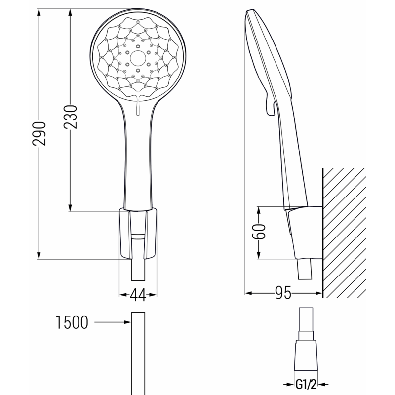 Mexen Sabre R74 ensemble de bain, chrome - 72103R74-00