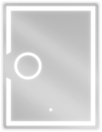 Mexen Onyx miroir de salle de bain éclairé avec miroir cosmétique 60 x 80 cm, LED 6000K, anti-buée - 9813-060-080-611-00