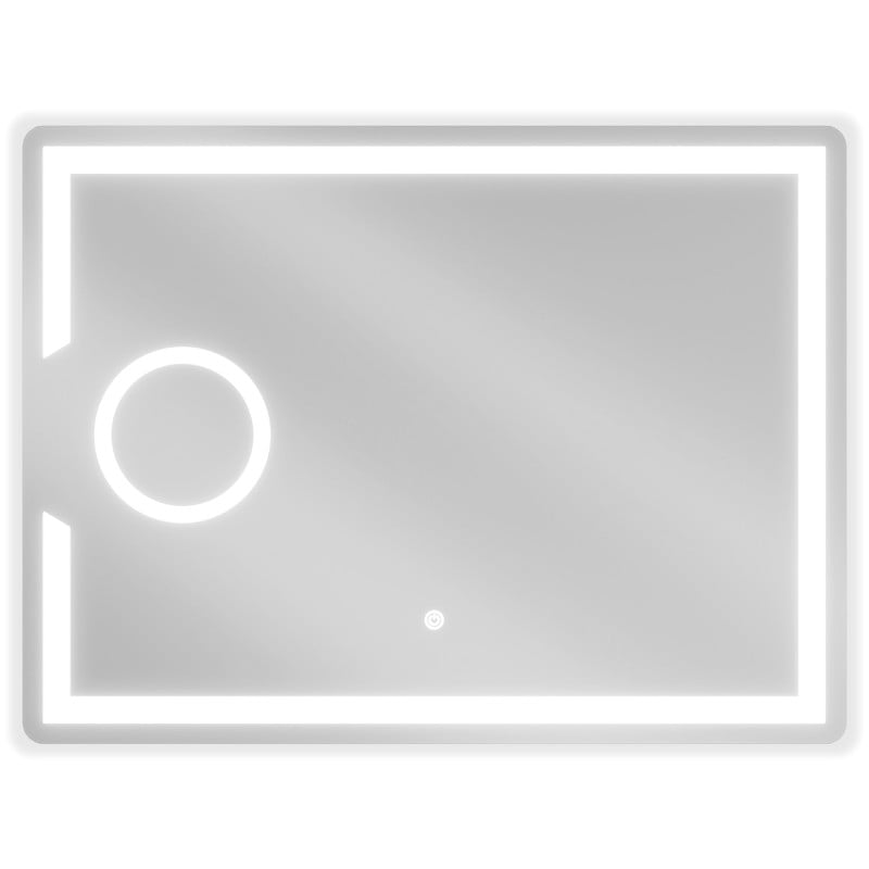 Mexen Onyx miroir de salle de bain rétroéclairé avec miroir cosmétique 80 x 60 cm, LED 6000K, antibuée - 9813-080-060-611-00