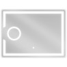Mexen Onyx miroir de salle de bain éclairé avec miroir cosmétique 80 x 60 cm, LED 6000K, antibuée - 9813-080-060-611-00