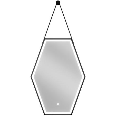 Mexen Orla miroir de salle de bains éclairé 50 x 70 cm, LED 6000K, antibuée, cadre noir - 9815-050-070-611-70