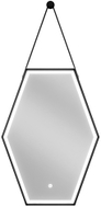Mexen Orla miroir de salle de bains éclairé 50 x 70 cm, LED 6000K, anti-buée, cadre noir - 9815-050-070-611-70