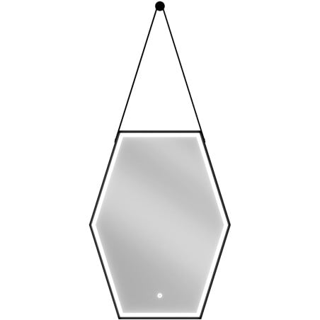 Mexen Orla miroir de salle de bain éclairé 60 x 80 cm, LED 6000K, anti-buée, cadre noir - 9815-060-080-611-70
